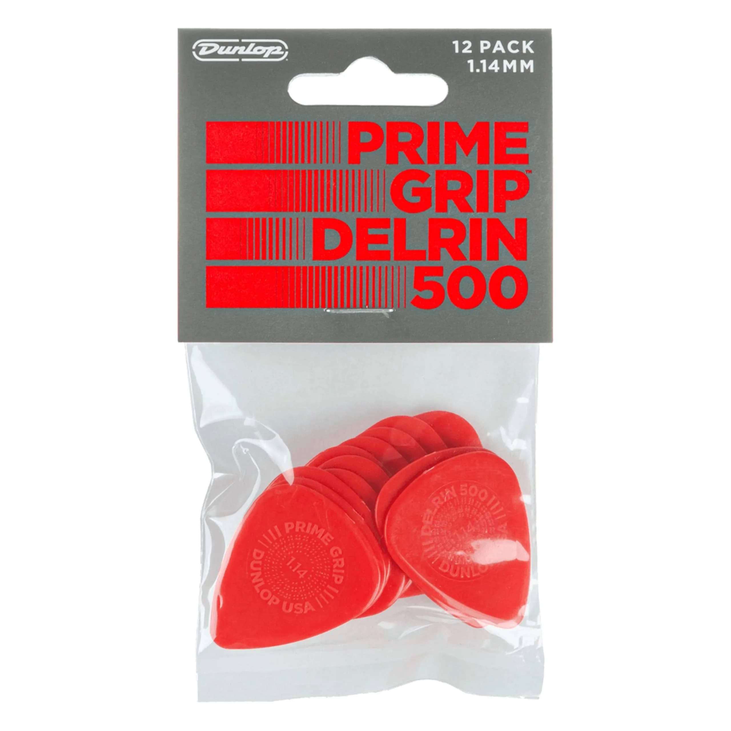 Jim Dunlop Primegrip® Delrin 500 Guitar Picks 1.14mm (12-Pack) | Heavy Gauge for Fat Tone & Control - main product image