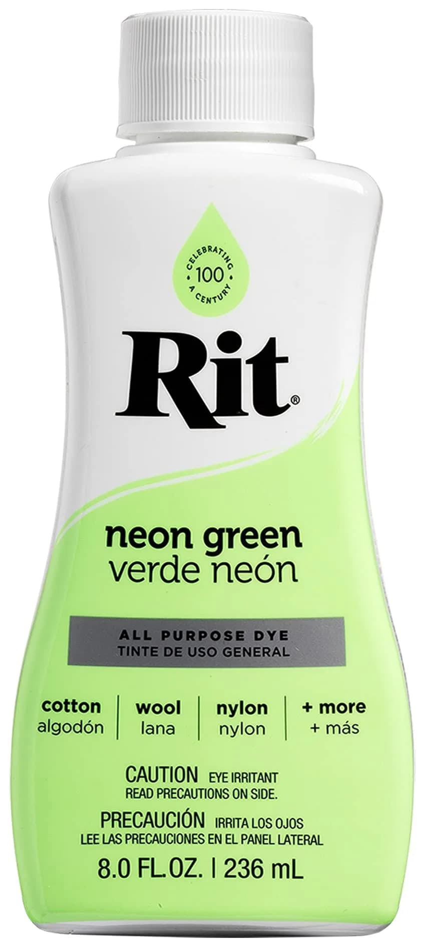 Rit All-Purpose Liquid Fabric Dye - Neon Green, 237ml (8 Fl Oz) - main product image
