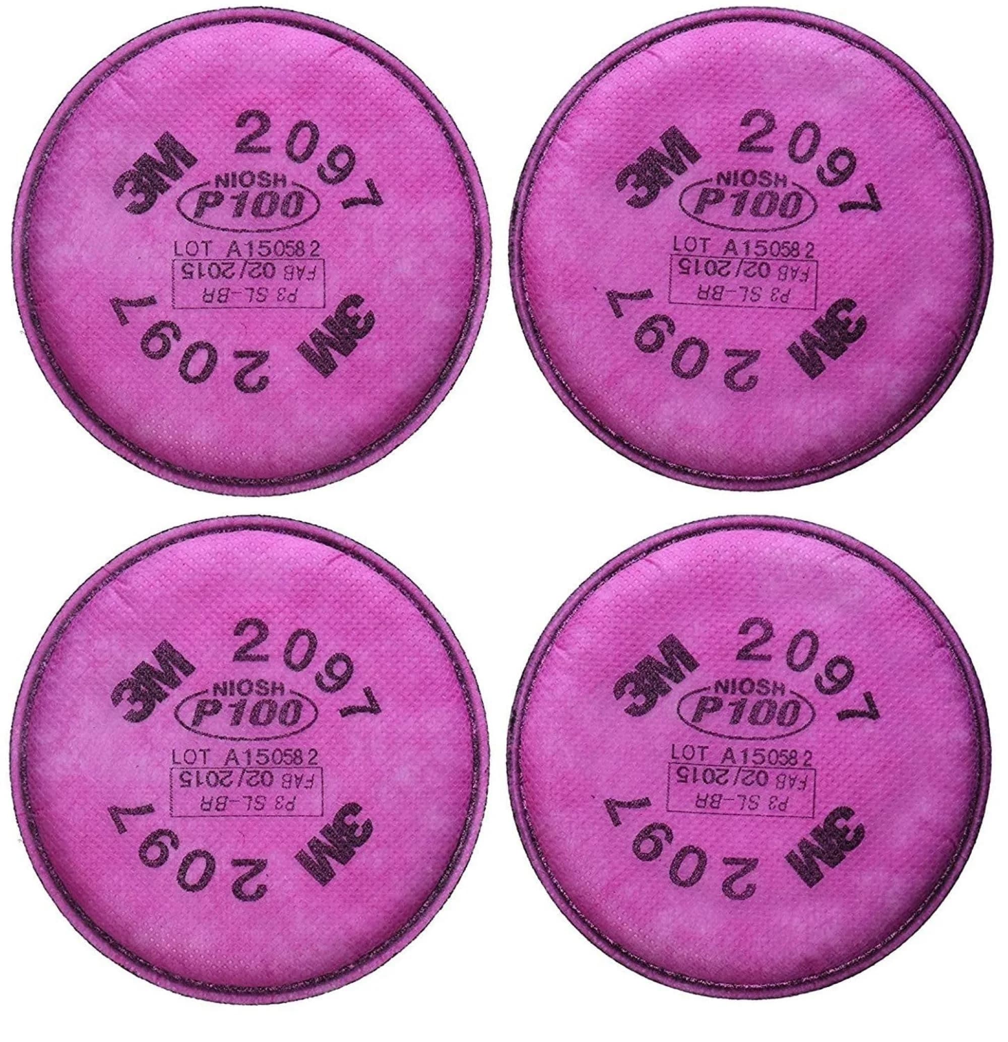 3M 2097 P100 Particulate Filter with Organic Vapor Relief | 2 Pairs (4 Filters) for Safety & Protection