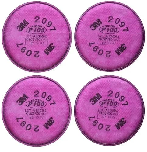 3M 2097 P100 Particulate Filter with Organic Vapor Relief | 2 Pairs (4 Filters) for Safety & Protection thumbnail 1