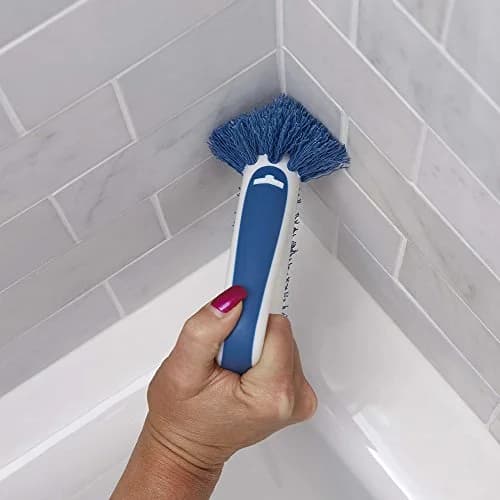 UNGER 2-in-1 Grout & Corner Scrubber Brush Tool | 360° Deep Cleaning for Bathrooms & Tiles thumbnail 3