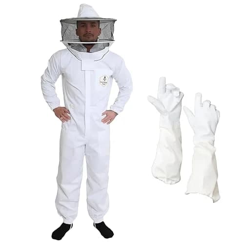 FOREST BEEKEEPING SUPPLY Professional Bee Suit for Men and Women | 100% Cotton, Ventilated, Full-Body Protection, Small thumbnail 1