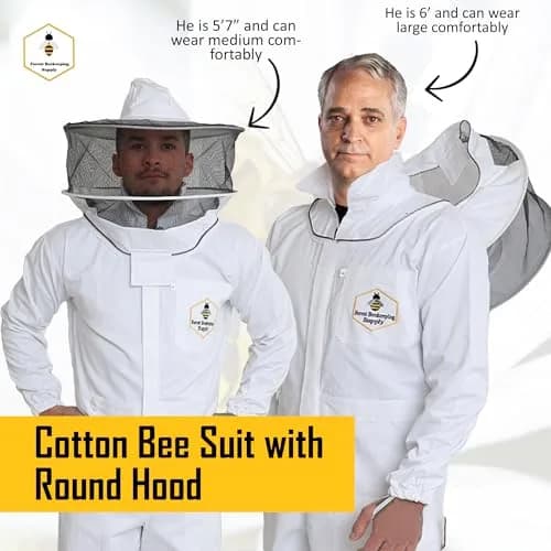 FOREST BEEKEEPING SUPPLY Professional Bee Suit for Men and Women | 100% Cotton, Ventilated, Full-Body Protection, Small thumbnail 4