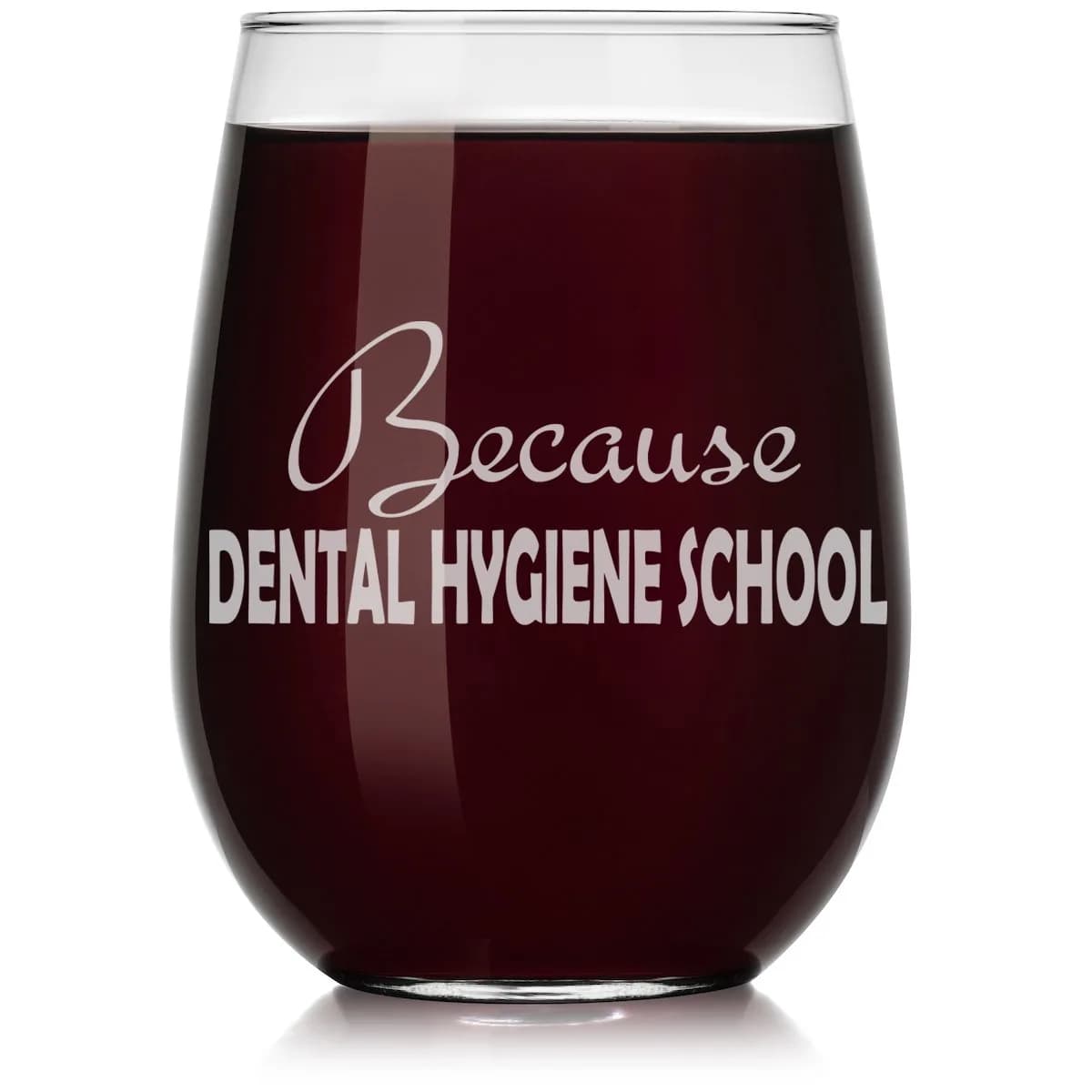 Or Something Stemless Wine Glass 17oz | Dishwasher Safe, Funny Dental Hygiene Gift — Clear
