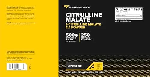Primaforce L-Citrulline Malate Powder 500g (17.6 oz) | Vegan, Gluten-Free, Non-GMO thumbnail 5