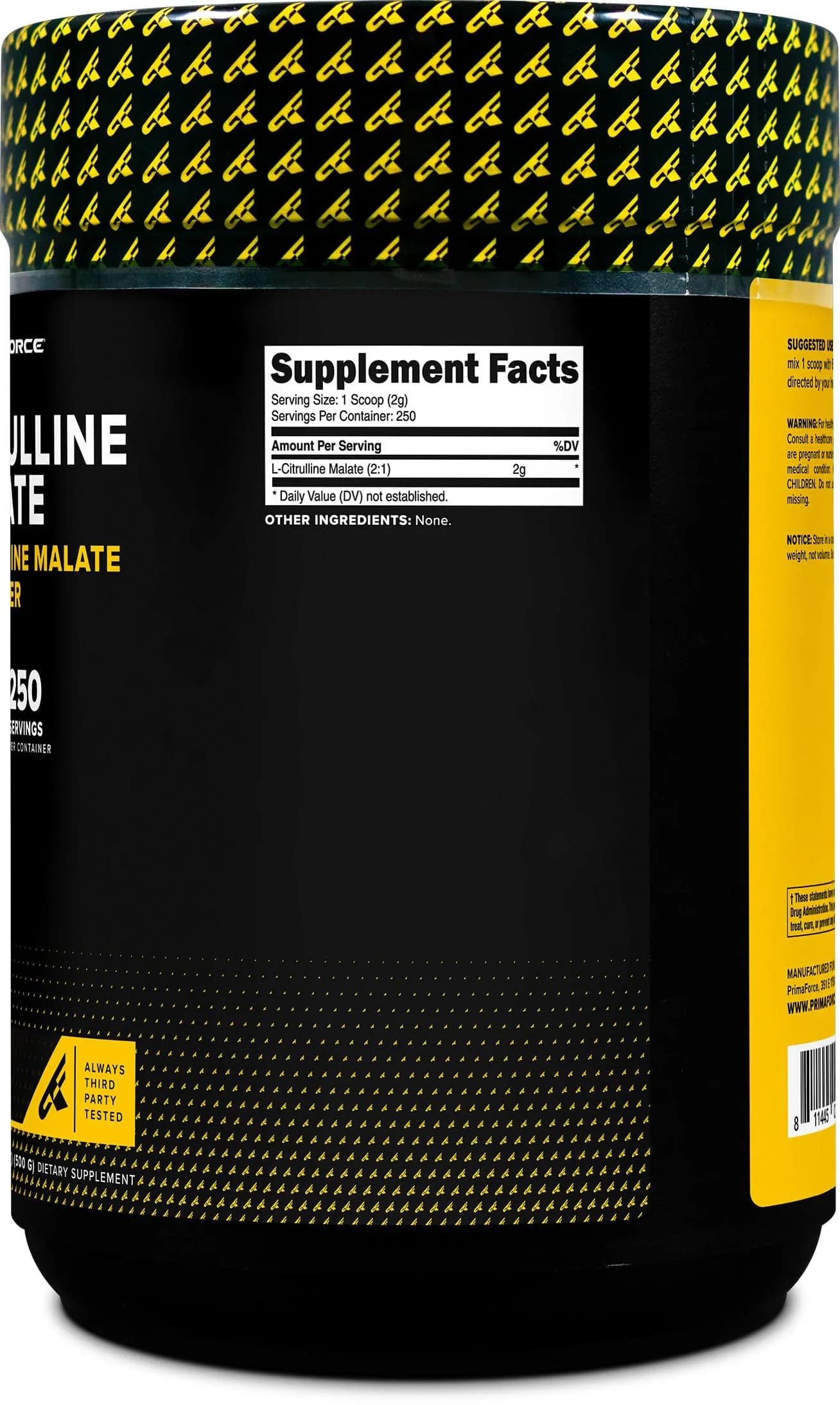Primaforce L-Citrulline Malate Powder 500g (17.6 oz) | Vegan, Gluten-Free, Non-GMO - view 4