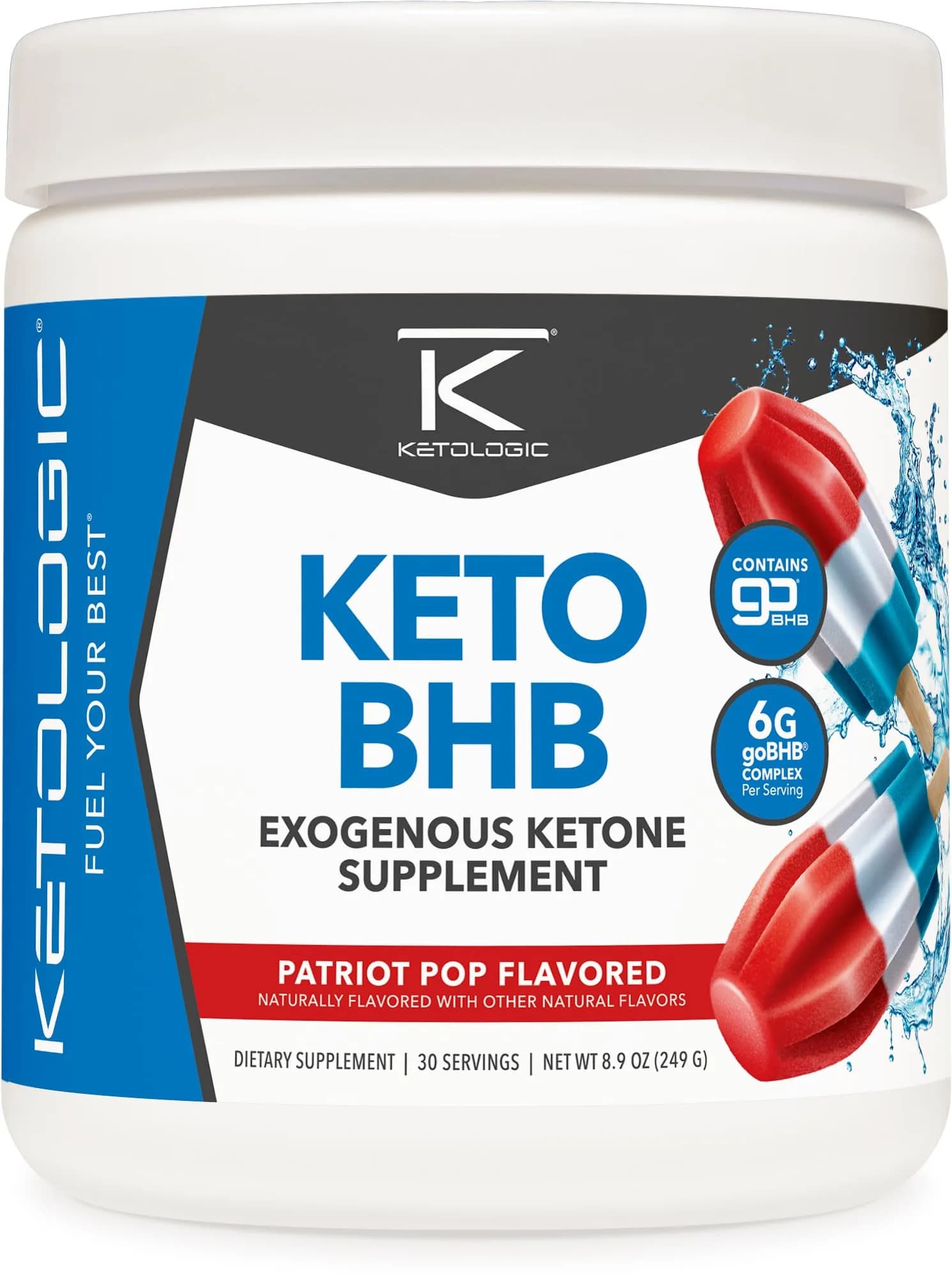Ketologic Keto BHB (Patriot Pop) 8.9oz | Supports Ketosis & Weight Loss