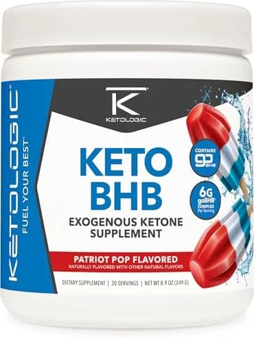 Ketologic Keto BHB (Patriot Pop) 8.9oz | Supports Ketosis & Weight Loss thumbnail 1