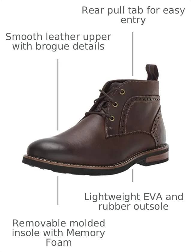 Nunn Bush Ozark Plain Toe Chukka Boot with KORE Walking Comfort Technology Brown Ch 10.5 | Casual Men’s Leather Shoes thumbnail 3