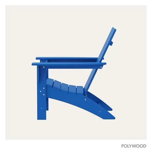 Polywood Modern Adirondack Chair – All-Weather Outdoor HDPE, Fade-Resistant, 32in Deep | Durable Patio Seating thumbnail 6