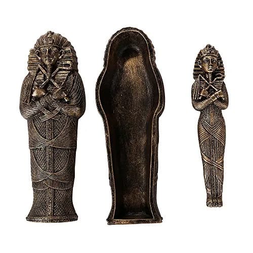 Pacific Giftware King Tut Sarcophagus with Mummy Figurine 14cm (5.5 Inch L) | Hand-Painted Resin Collectible thumbnail 1