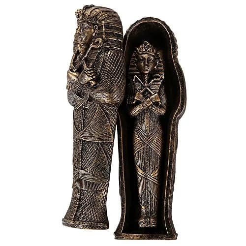 Pacific Giftware King Tut Sarcophagus with Mummy Figurine 14cm (5.5 Inch L) | Hand-Painted Resin Collectible thumbnail 2