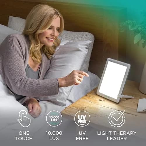Verilux HappyLight Lucent Light Therapy Lamp, 10,000 Lux, UV-Free LED | Portable, Full Spectrum Mood & Sleep Support thumbnail 3