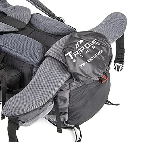 TRIPOLE Walker 65 Litres Rucksack Internal Frame with Metal Rod, Rain Cover, Bottom Opening, Laptop Section (Black) | 1.6 kg (3.5 lb) Heavy Duty Backpack thumbnail 6