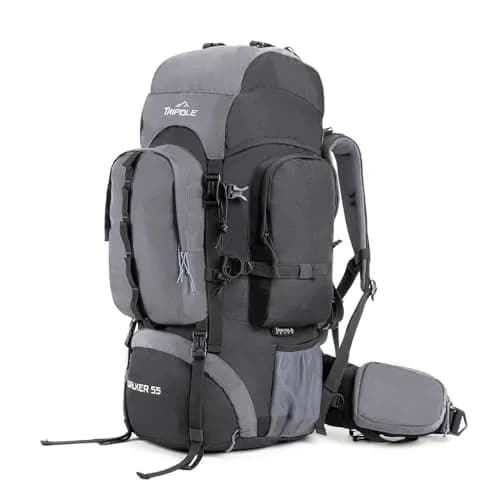 TRIPOLE Walker 65 Litres Rucksack Internal Frame with Metal Rod, Rain Cover, Bottom Opening, Laptop Section (Black) | 1.6 kg (3.5 lb) Heavy Duty Backpack thumbnail 3