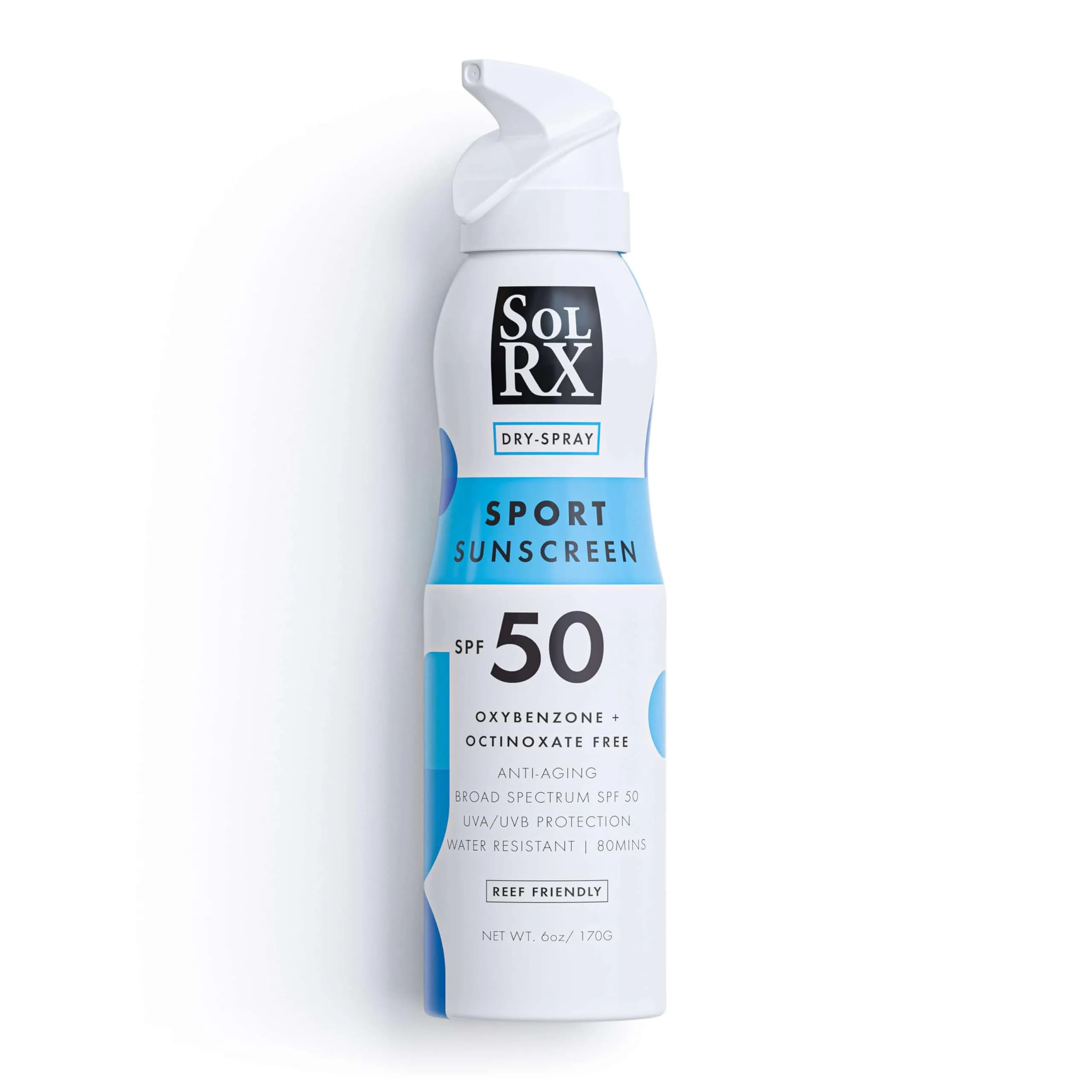 SolRX SPF 50 Sunscreen Spray 6 oz | Reef Friendly, Water & Sweat Resistant