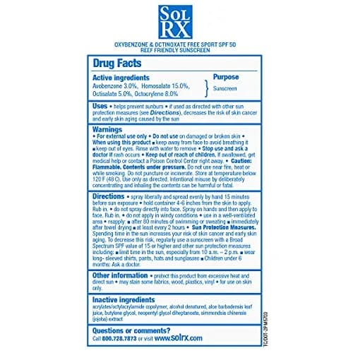 SolRX SPF 50 Sunscreen Spray 6 oz | Reef Friendly, Water & Sweat Resistant thumbnail 7