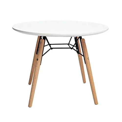 2xhome Kids Size White Round Circle Activity Table with Eiffel Dowel Leg | Durable Solid Wood Kids Table for Classroom & Home thumbnail 5