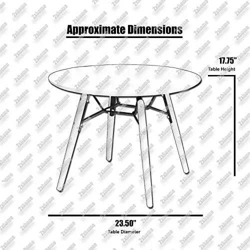 2xhome Kids Size White Round Circle Activity Table with Eiffel Dowel Leg | Durable Solid Wood Kids Table for Classroom & Home thumbnail 2