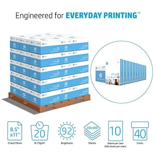 HP Office 20 lb Printer Paper | 8.5 x 11 Letter Size | 200,000 Sheets | 92 Bright | FSC Certified thumbnail 2