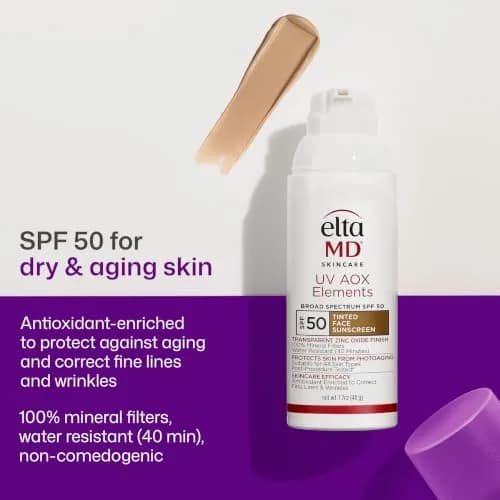 EltaMD UV AOX Elements 100% Mineral Tinted Face Sunscreen SPF 50 | Hydrates & Protects Sensitive Skin thumbnail 2