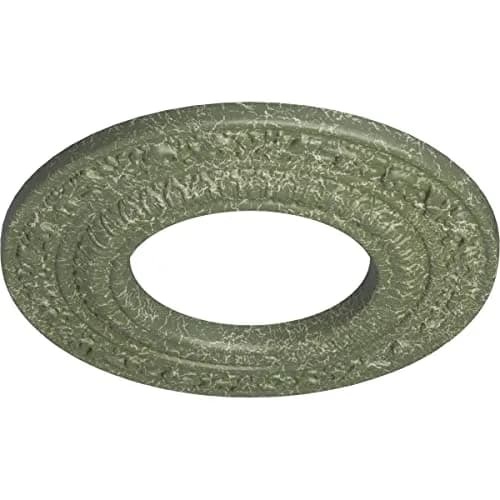Ekena Millwork Andrea Ceiling Medallion 20.7cm (8 1/8") OD x 10.5cm (4 1/8") ID x 1.3cm (1/2") P, Hand-Painted Athenian Green Crackle | Fits Canopies up to 10.5cm (4 1/8") thumbnail 2