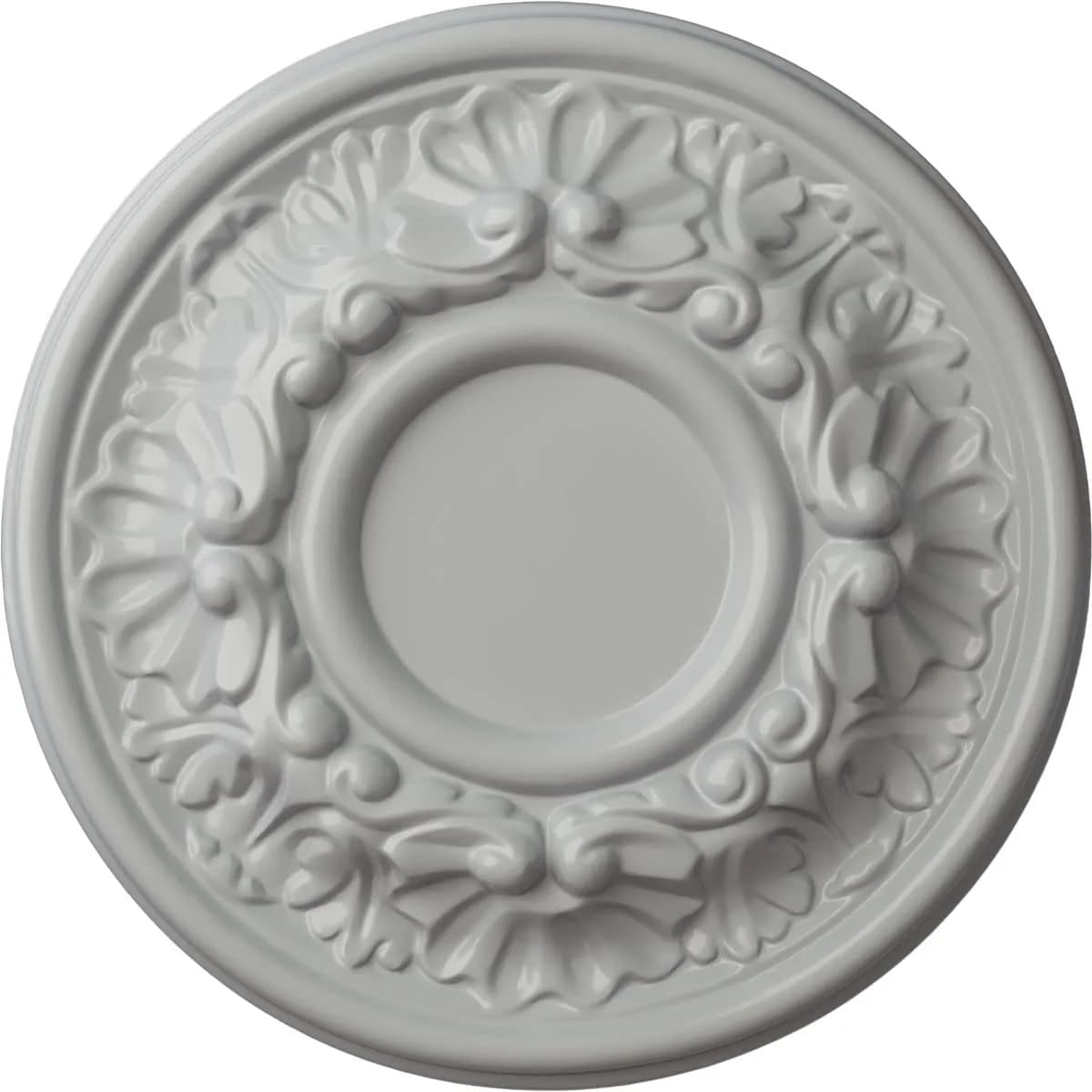 Ekena Millwork Odessa Ceiling Medallion Frost | Hand Carved, Lightweight & Ready to Paint — Frost (Flat Finish)