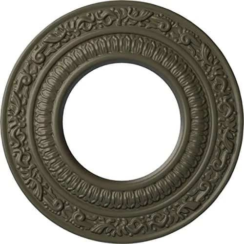 Ekena Millwork Andrea Ceiling Medallion 8-1/8" x 4-1/8" x 1/2" (20.6cm x 10.5cm x 1.3cm) | Hand-Painted Witch Hazel Finish — Witch Hazel Finish