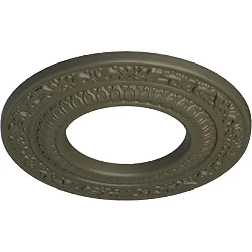 Ekena Millwork Andrea Ceiling Medallion 8-1/8" x 4-1/8" x 1/2" (20.6cm x 10.5cm x 1.3cm) | Hand-Painted Witch Hazel Finish thumbnail 2