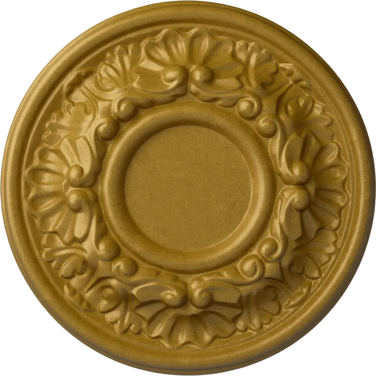 Ekena Millwork Odessa Hand-Painted Ceiling Medallion, Pharaoh's Gold | Lightweight, Hand-Carved Design