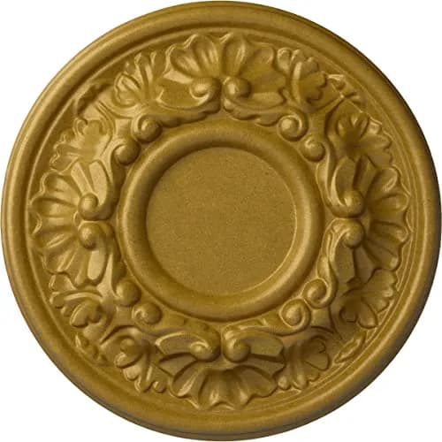 Ekena Millwork Odessa Hand-Painted Ceiling Medallion, Pharaoh's Gold | Lightweight, Hand-Carved Design thumbnail 1