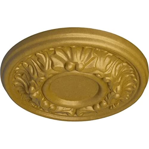 Ekena Millwork Odessa Hand-Painted Ceiling Medallion, Pharaoh's Gold | Lightweight, Hand-Carved Design thumbnail 2