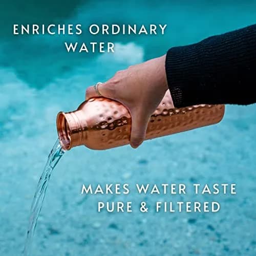 Kosdeg Copper Water Bottle - 34 Oz Extra Large | Pure Copper Ayurvedic Vessel for Drinking thumbnail 4