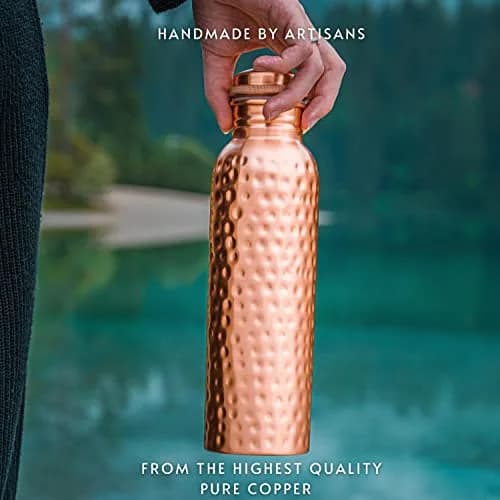 Kosdeg Copper Water Bottle - 34 Oz Extra Large | Pure Copper Ayurvedic Vessel for Drinking thumbnail 5