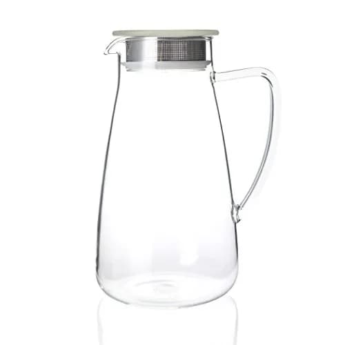 FORLIFE Flask Glass Tea Jug Pitcher 64 oz | Borosilicate & Stainless Steel Filter thumbnail 1