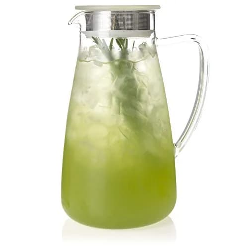 FORLIFE Flask Glass Tea Jug Pitcher 64 oz | Borosilicate & Stainless Steel Filter thumbnail 4