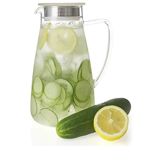 FORLIFE Flask Glass Tea Jug Pitcher 64 oz | Borosilicate & Stainless Steel Filter thumbnail 5
