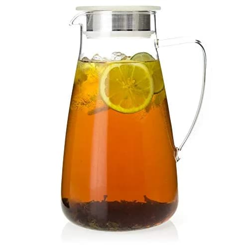 FORLIFE Flask Glass Tea Jug Pitcher 64 oz | Borosilicate & Stainless Steel Filter thumbnail 2