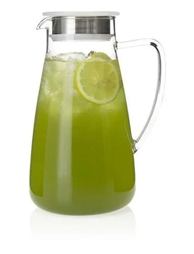 FORLIFE Flask Glass Tea Jug Pitcher 64 oz | Borosilicate & Stainless Steel Filter thumbnail 3