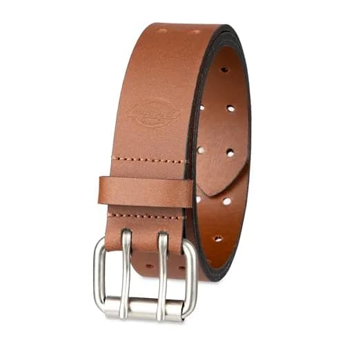 Dickies Men's Leather Double Prong Belt, Tan, 38 | Durable Fully Adjustable Leather Belt thumbnail 1
