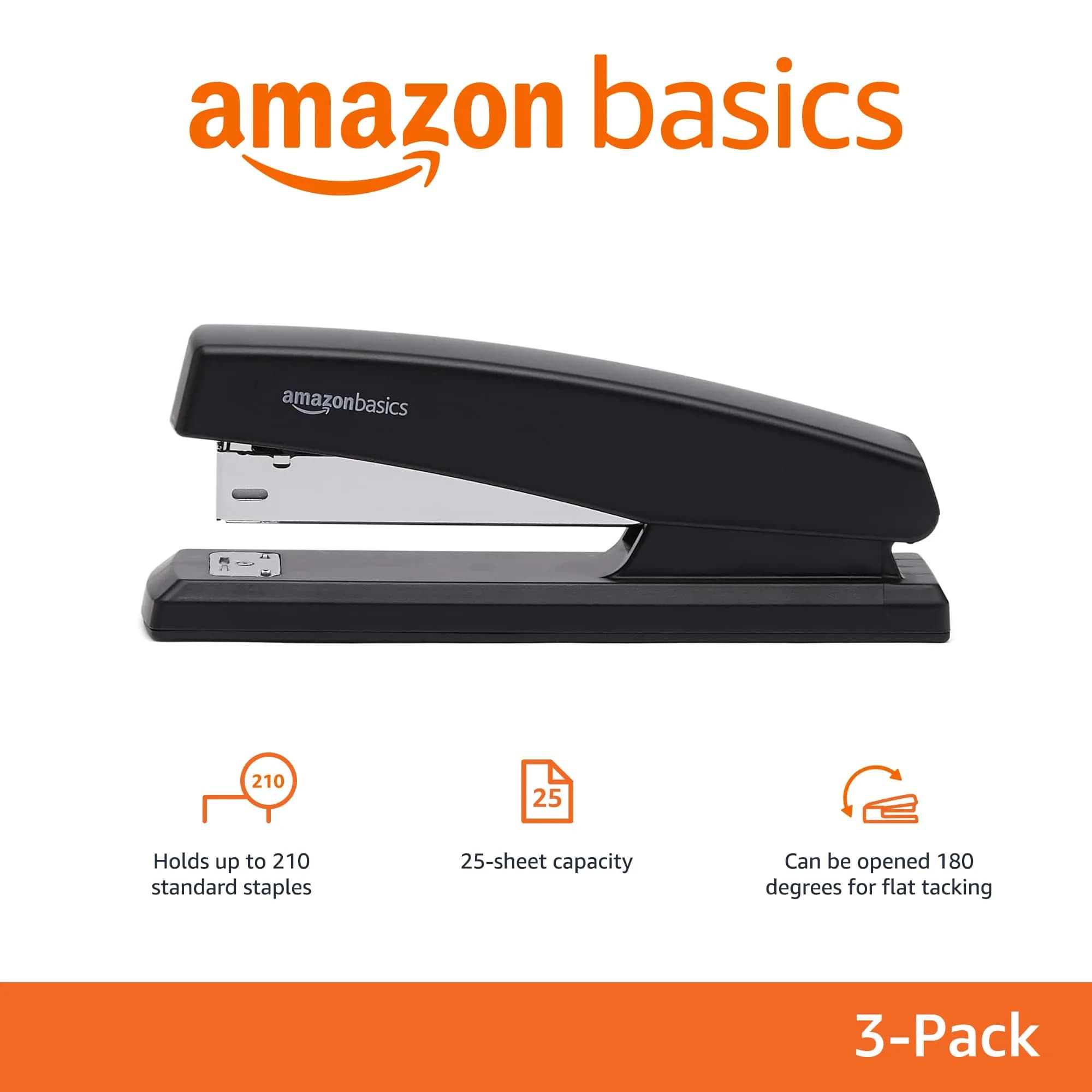 Amazon Basics Desktop Office Stapler 3-Pack with 1000 Staples | Staples Up to 25 Sheets - view 2