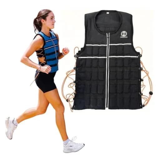 Hyperwear Hyper Vest ELITE Thin Weighted Vest, Black, S, 15 lb | Adjustable USA Steel Weights for Strength & Fitness thumbnail 1