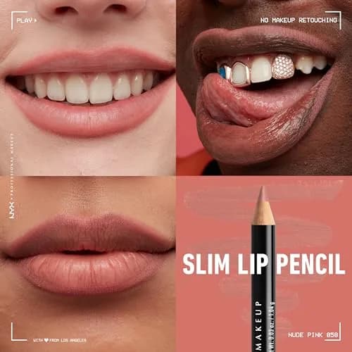 NYX PROFESSIONAL MAKEUP Slim Lip Pencil Nude Pink 0.2g (0.007 oz) | Creamy Long-Lasting Lip Liner thumbnail 4