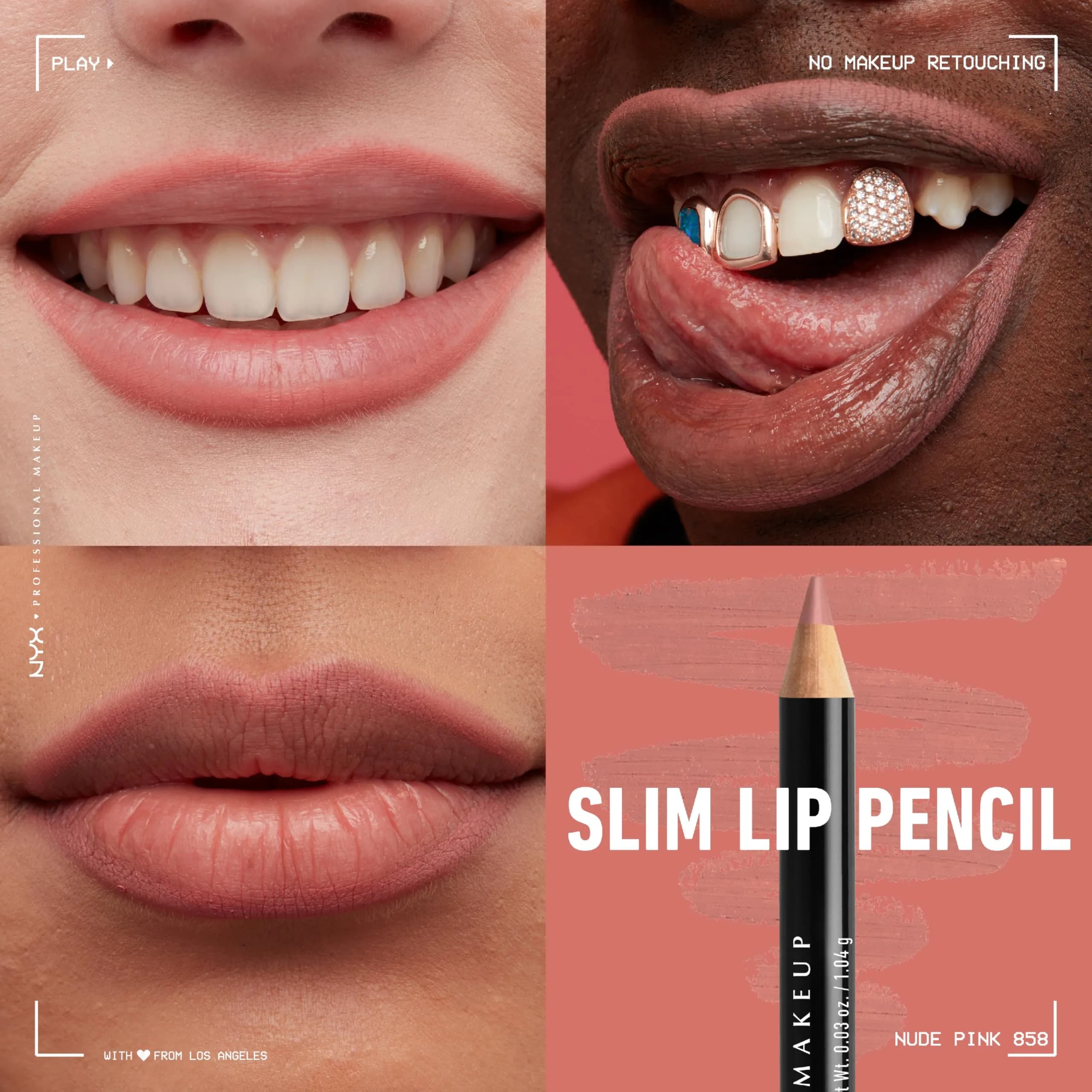 NYX PROFESSIONAL MAKEUP Slim Lip Pencil Nude Pink 0.2g (0.007 oz) | Creamy Long-Lasting Lip Liner - view 4