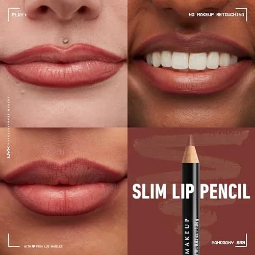 NYX PROFESSIONAL MAKEUP Slim Lip Pencil Mahogany | Creamy Long-Lasting Lip Liner thumbnail 4