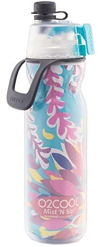 O2COOL Mist N Sip 20 oz (591 ml) Misting Sports Water Bottle Tropical | Insulated Double-Wall Design thumbnail 1