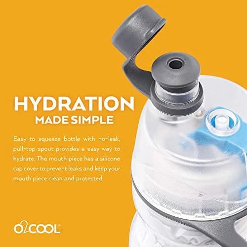 O2COOL Mist N Sip 20 oz (591 ml) Misting Sports Water Bottle Tropical | Insulated Double-Wall Design thumbnail 6