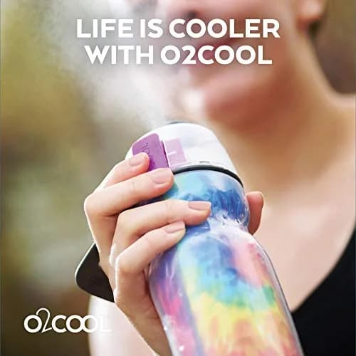 O2COOL Mist N Sip 20 oz (591 ml) Misting Sports Water Bottle Tropical | Insulated Double-Wall Design thumbnail 8