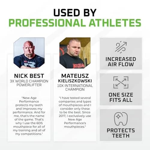 New Age Performance 6DS Weightlifting Mouthpiece | Heavy Lifting Jaw Stabilizer for Strength & Reps thumbnail 5