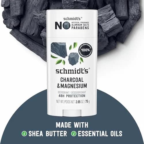 Schmidt's Vegan Deodorant Charcoal & Magnesium Stick 75g (2.65 oz) | 24-Hour Odor Protection thumbnail 4